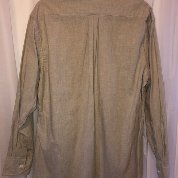 Men’s Clipper Chambray 100% Cotton Button Down Shirt•Tan•Size 16•Casual - Picture 5 of 6
